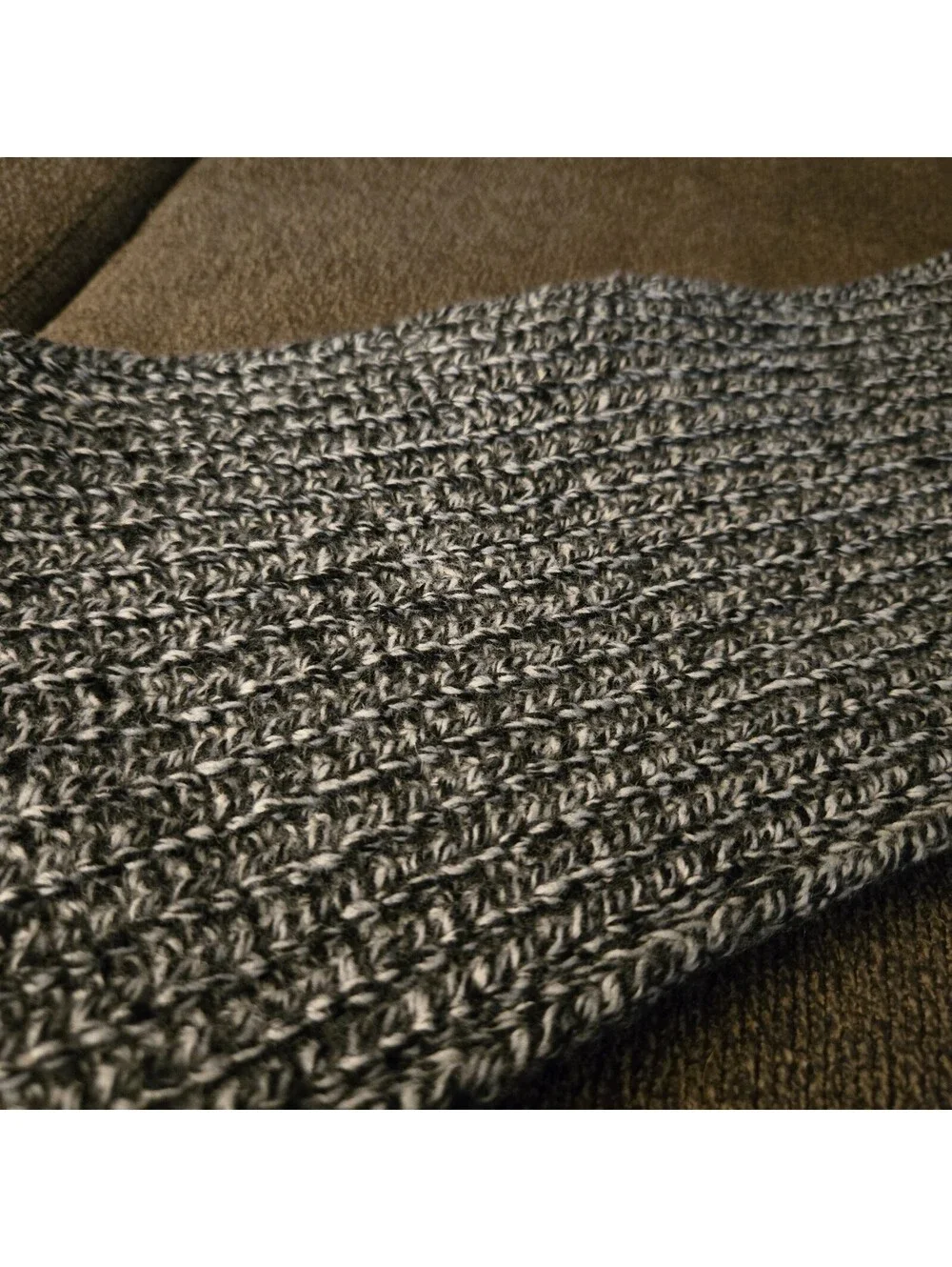 NWT Polo Ralph Lauren Marled Scarf Merino Wool Blend Grey Black Red 6F0415